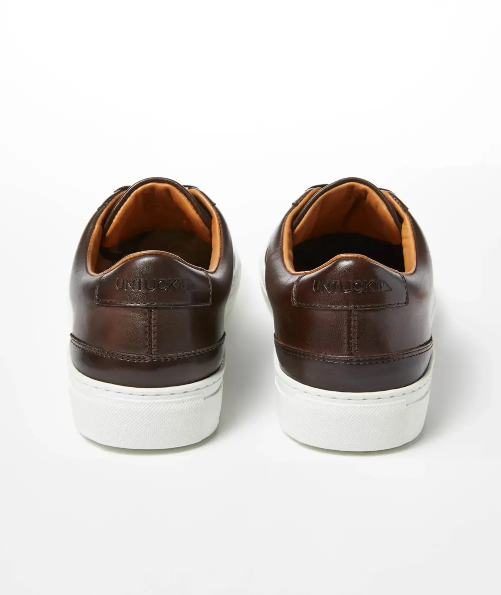 Leather Lace-Up Sneakers