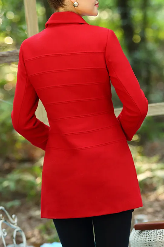 Double Breasted Buttons Slim Coat