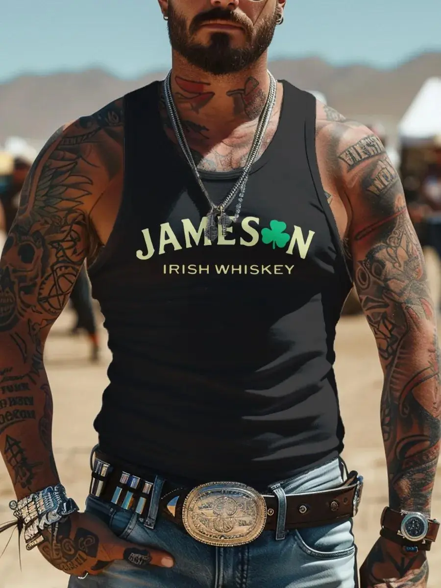 Men's St. Patrick's Day Printed Casual Tank Top