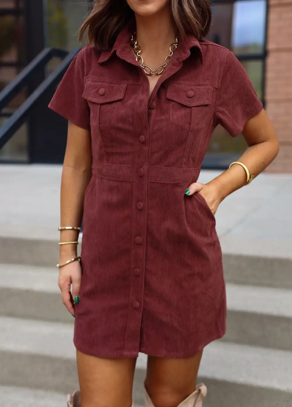 Corduroy Mini Dress