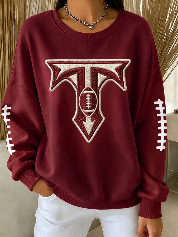 Women'S Rugby Printed Round Neck Sports Shirt