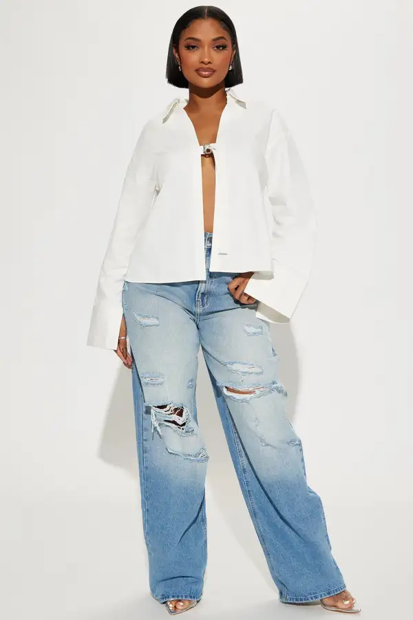 Laid Back Belted Top - White