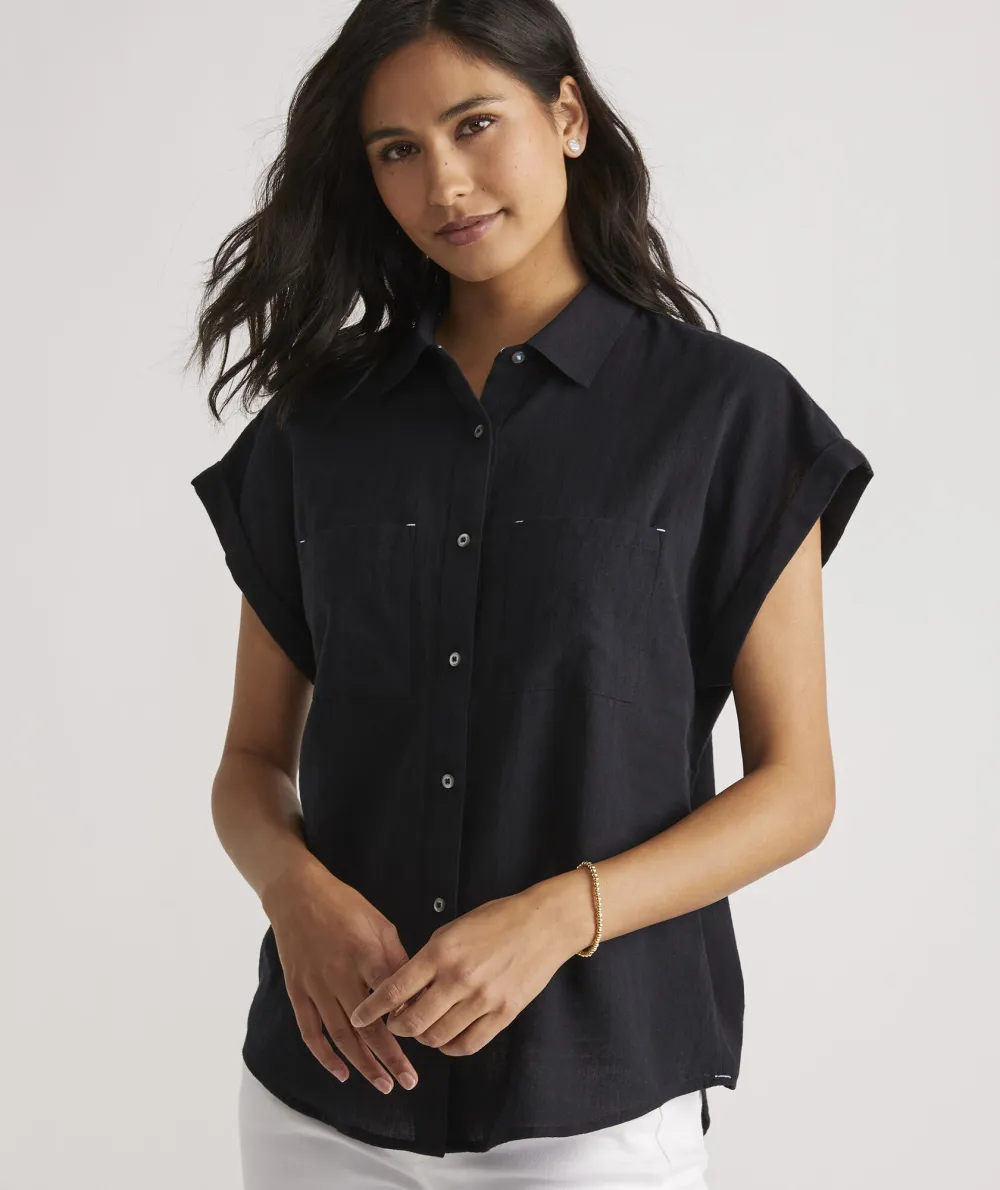 Lightweight Short-Sleeve Button-Down