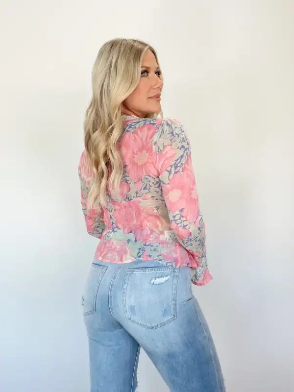 Petalscape Tie Blouse