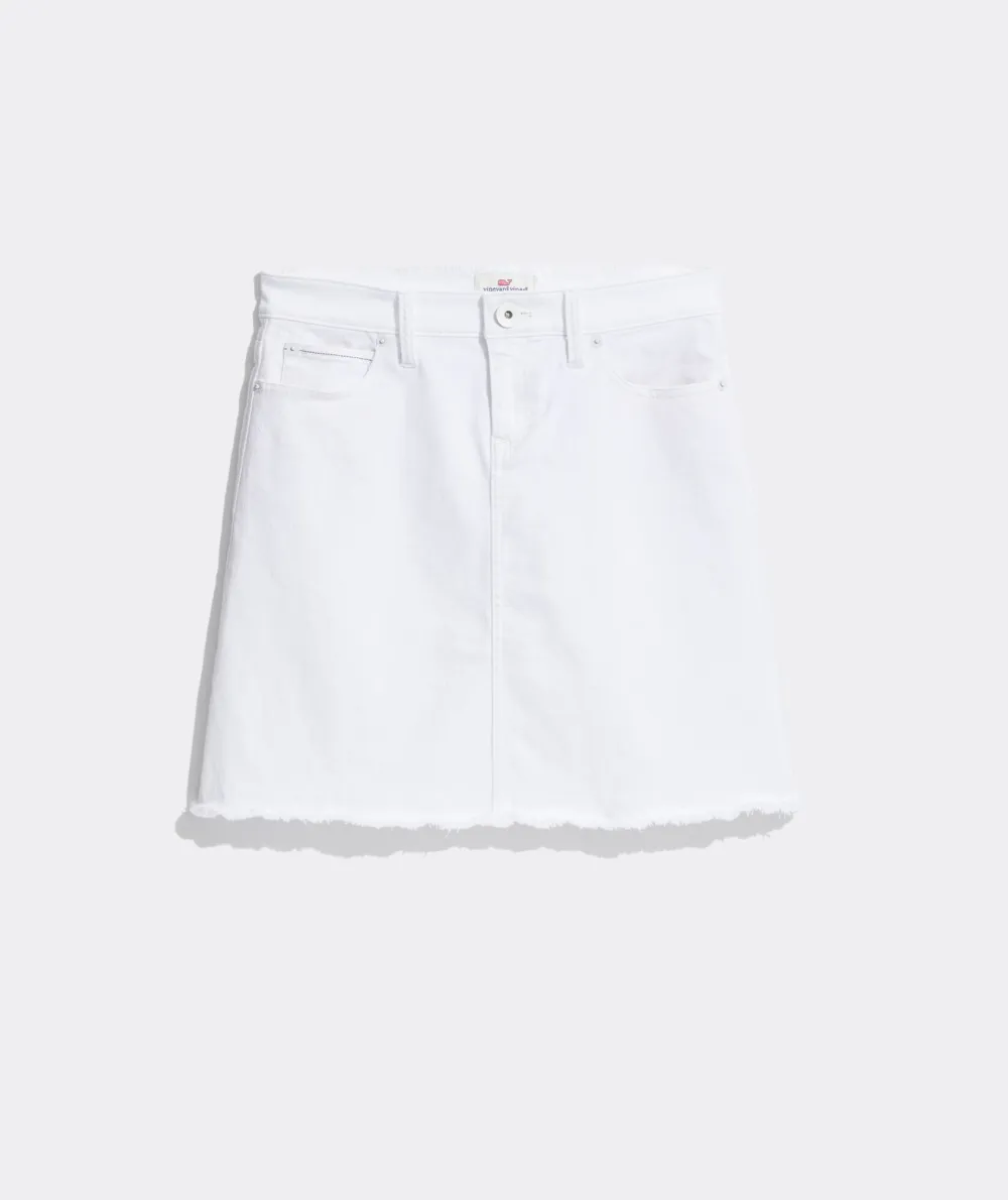 White Denim Skirt