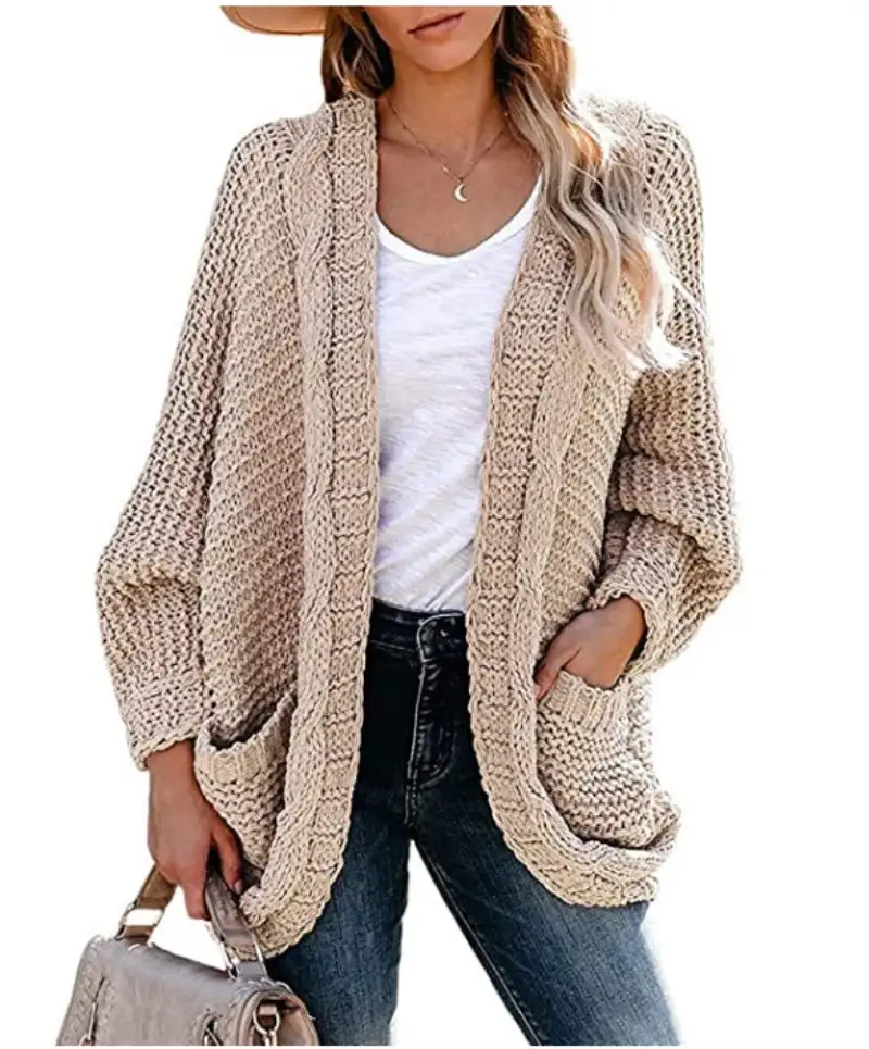 women's thick knitted cardigan coat knitted sweater