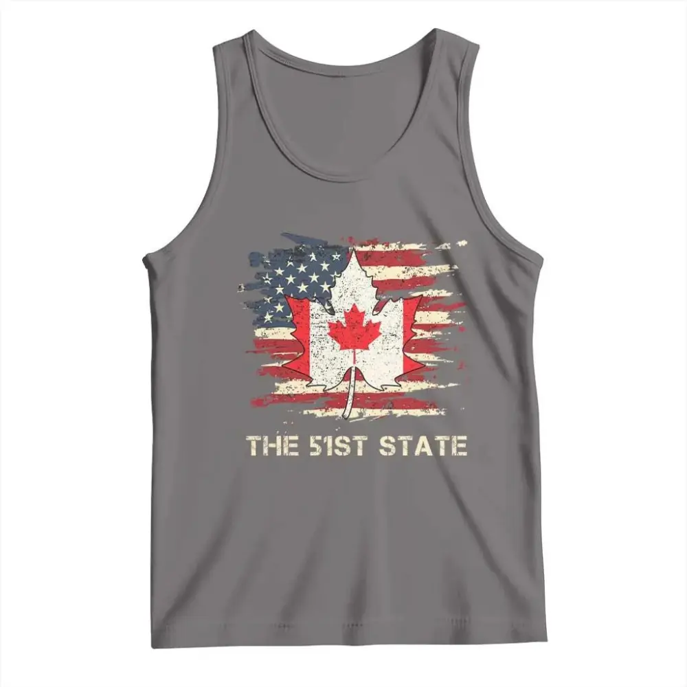 Canada The 51st State Tank Top Canadian Maple American Flag TS09