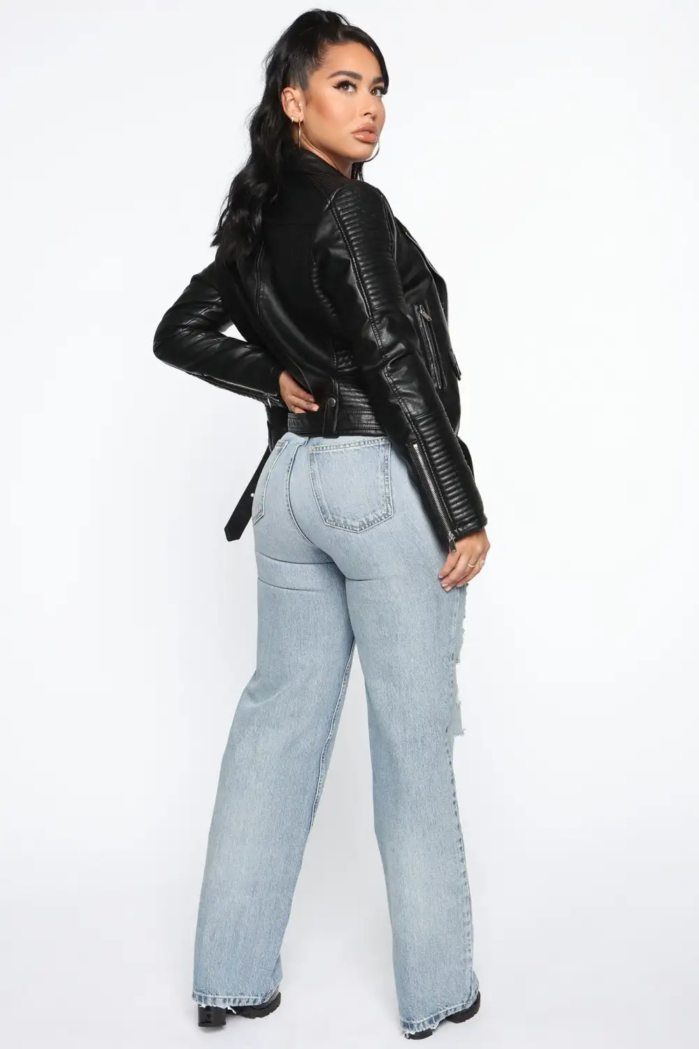 Can't Stop Me Now PU Leather Jacket - Black