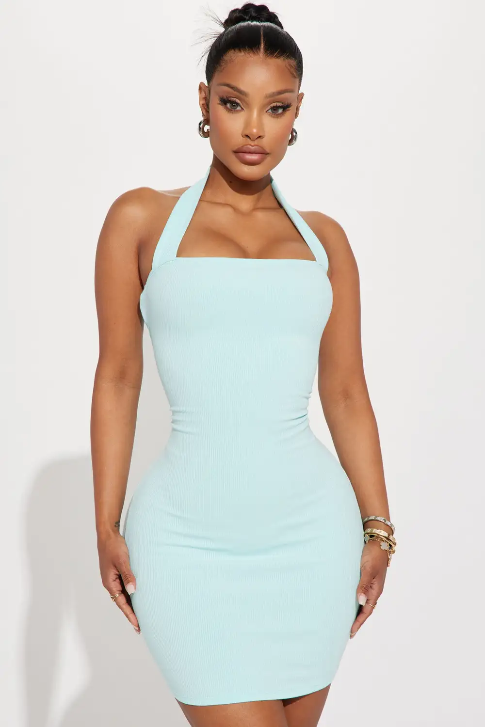 Lily Snatched Mini Dress - Mint