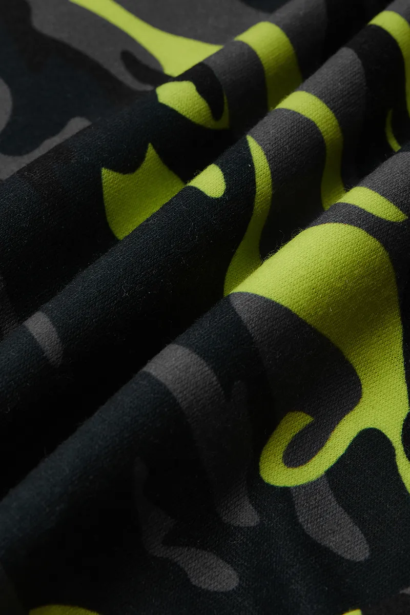Camo Print Drawstring Capris Pants