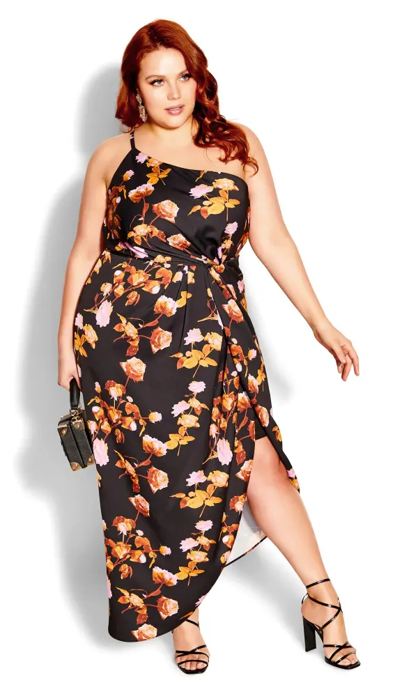 Evans Black Vivid Floral Dress