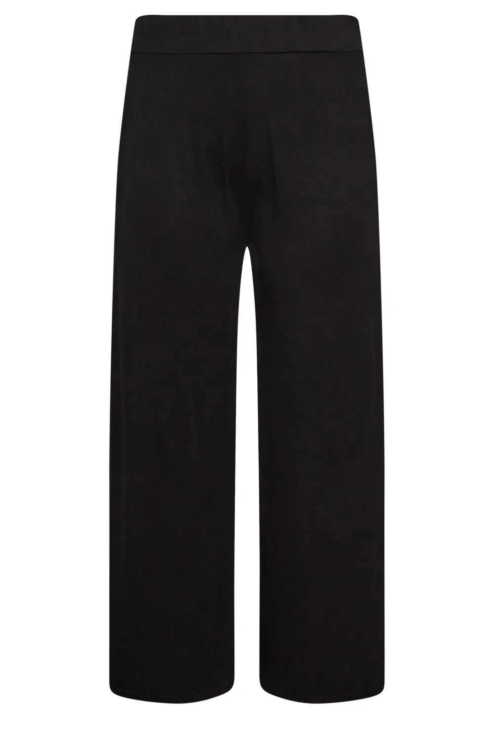 YOURS Curve Black Leopard Print Wide Leg Trousers