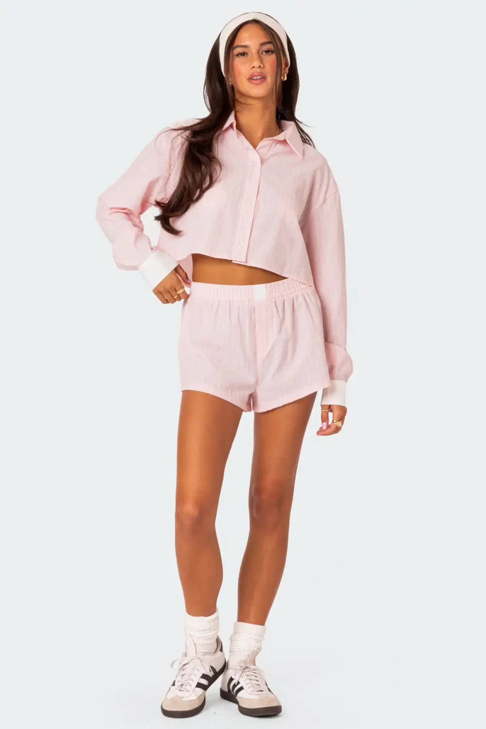 Lea Cropped Button Up Shirt