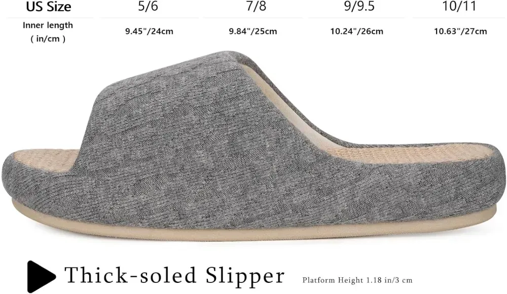 Slippers for Women Memory Foam Open Toe House Slippers Cute Comfy Bedroom Slides Slip on Slippers for Summer Indoor