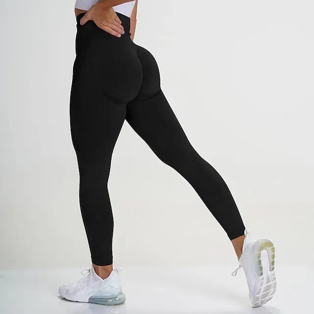 Women Seamless Leggings Workout Butt Lift Tights Ruched Push Up Tummy Control Leggings Sport Gym Yoga Fitness Cycling Running Athleisure Activewear