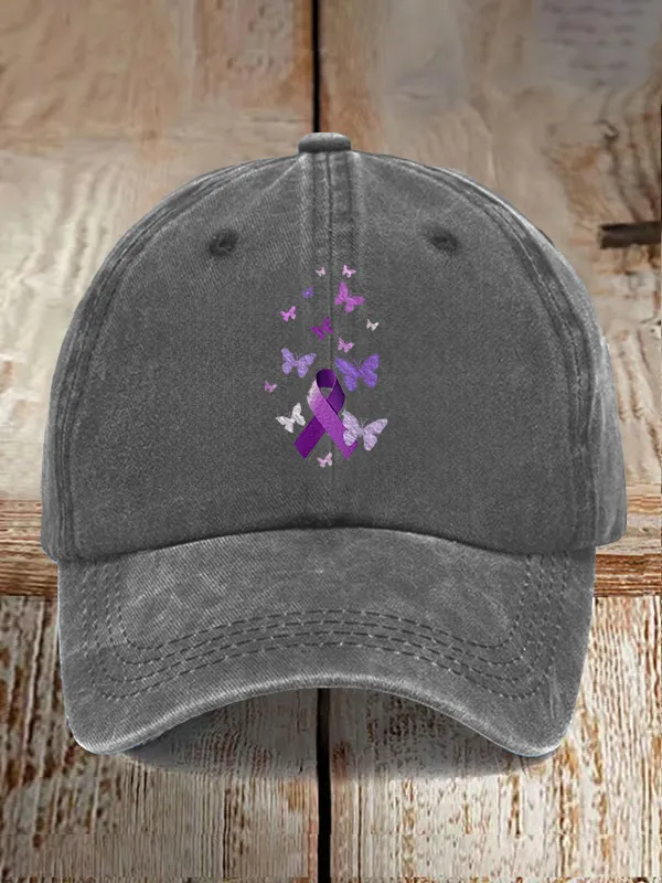 Purple Awareness Ribbon Baseball Caps