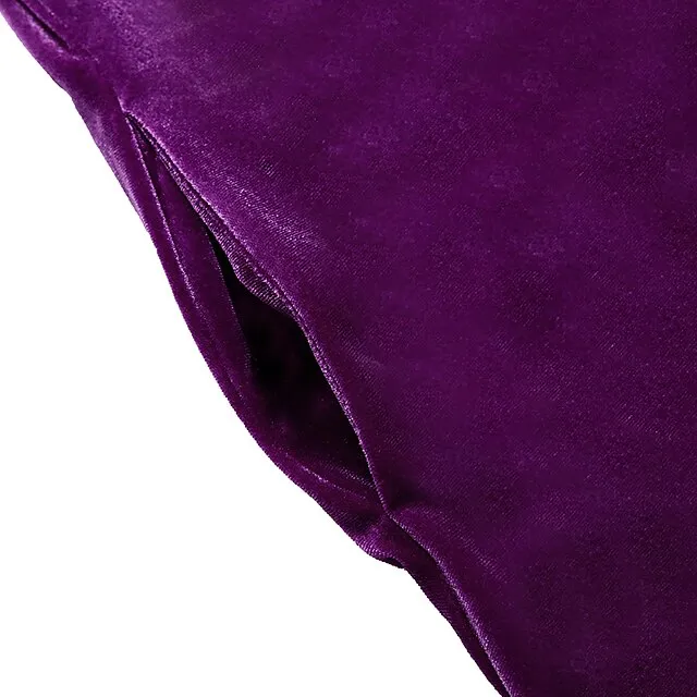 Women‘s Velvet Dress Shift Dress Caftan Dress Long Dress Maxi Dress Green Black Purple Long Sleeve Pure Color Pocket Winter Fall Spring Crew Neck Mature Winter Dress Daily Vacation 2023