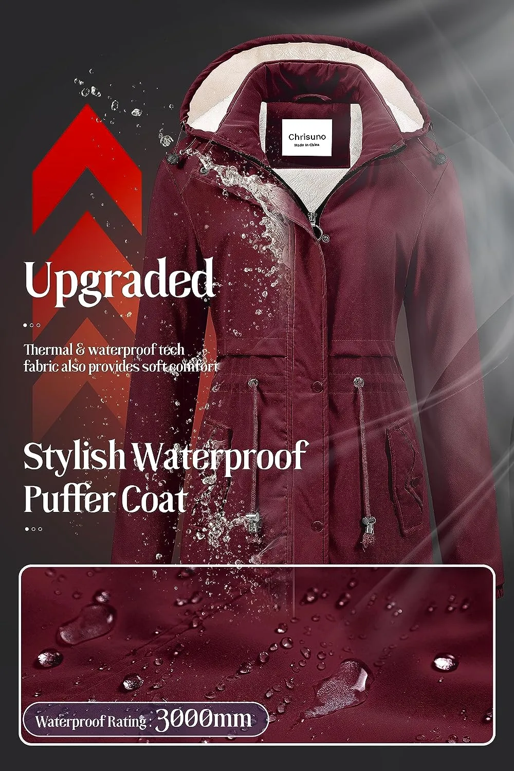 Women's Mid-Length Parka Winter Outerwear Jacket Soft Fleece Warm Snow Coat