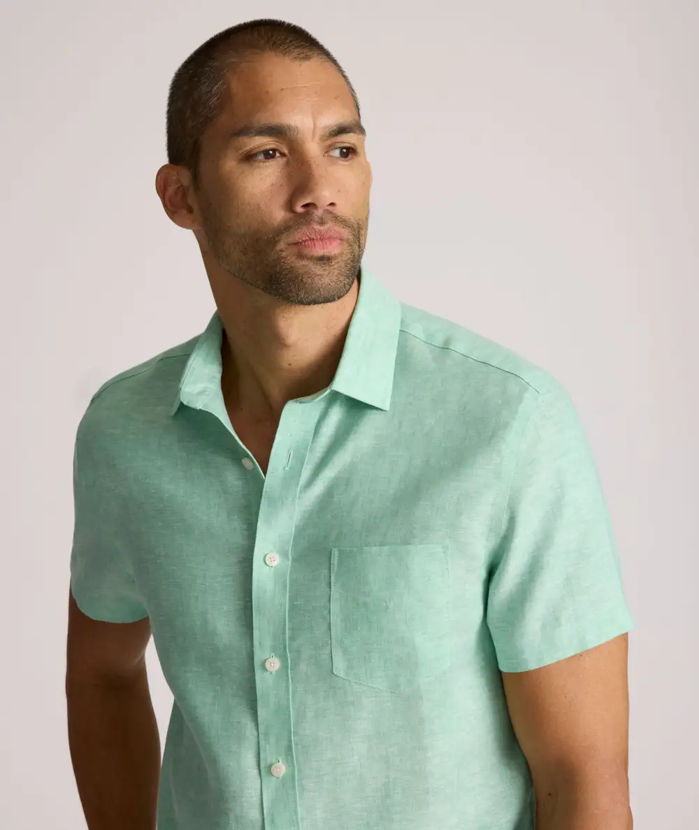 Wrinkle-Resistant Linen Short-Sleeve Cameron Shirt