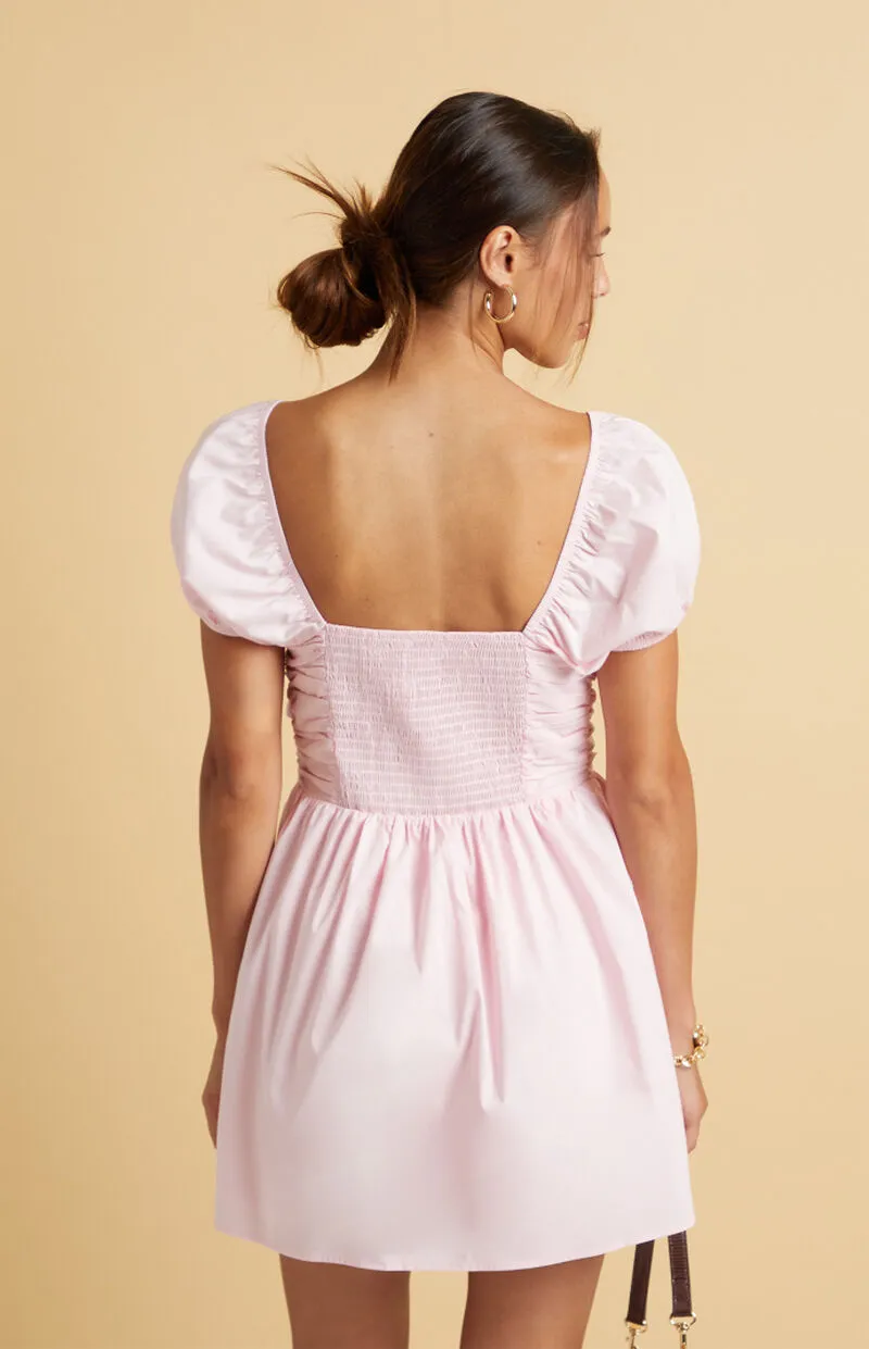 LA Hearts Puff Sleeve Ruched Mini Dress