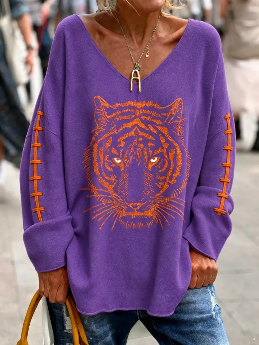 Women's Rugby Printed Print Long Sleeve Shirt