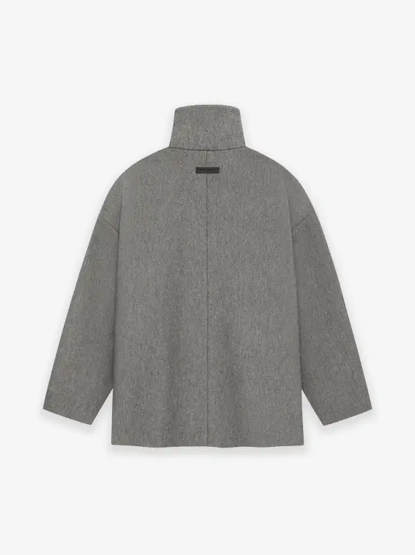 Melange Wool High Neck Jacket