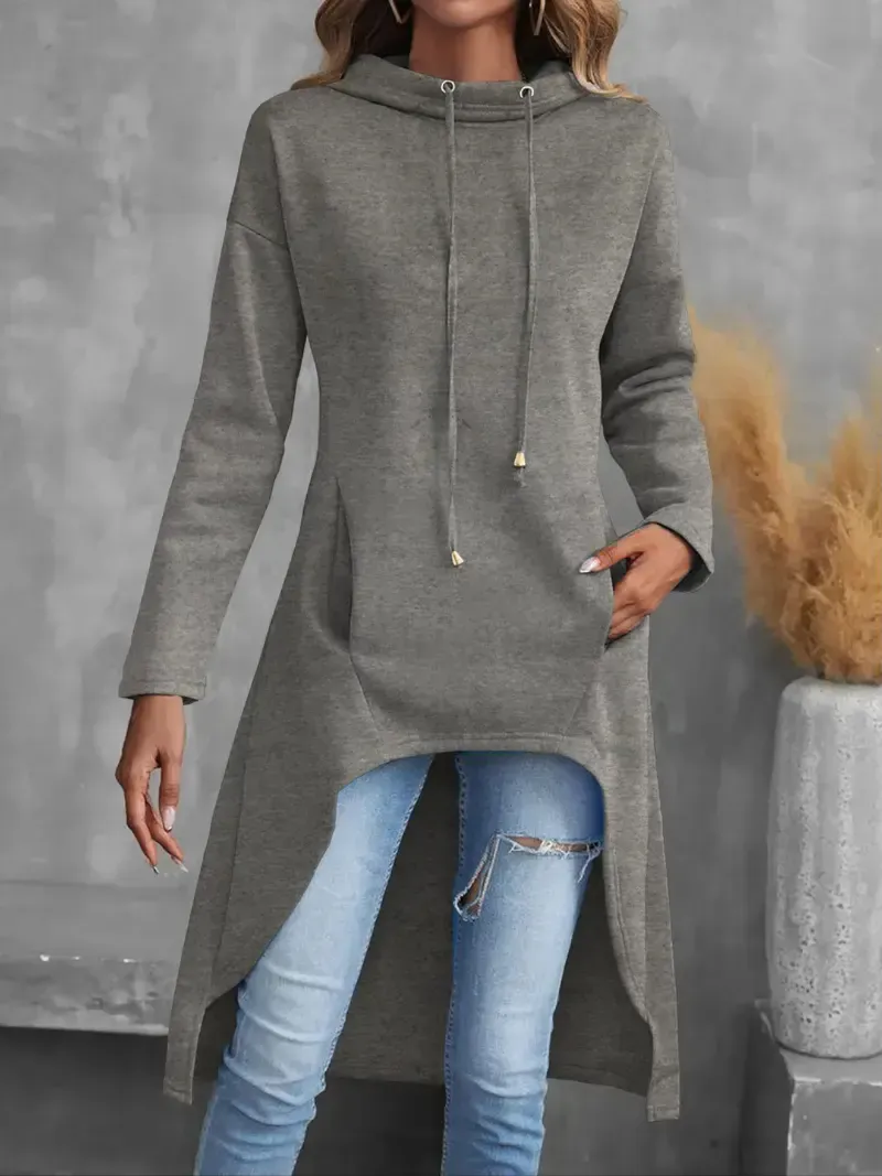 💕Valentine's Day Sale💕Long Sleeve Solid Color Casual Drawstring Hoodie Sweatshirt