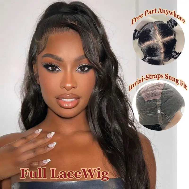 Invisi-Strap Full Lace Wig | Snug Fit 180% Density Straight 100% Virgin Human Hair