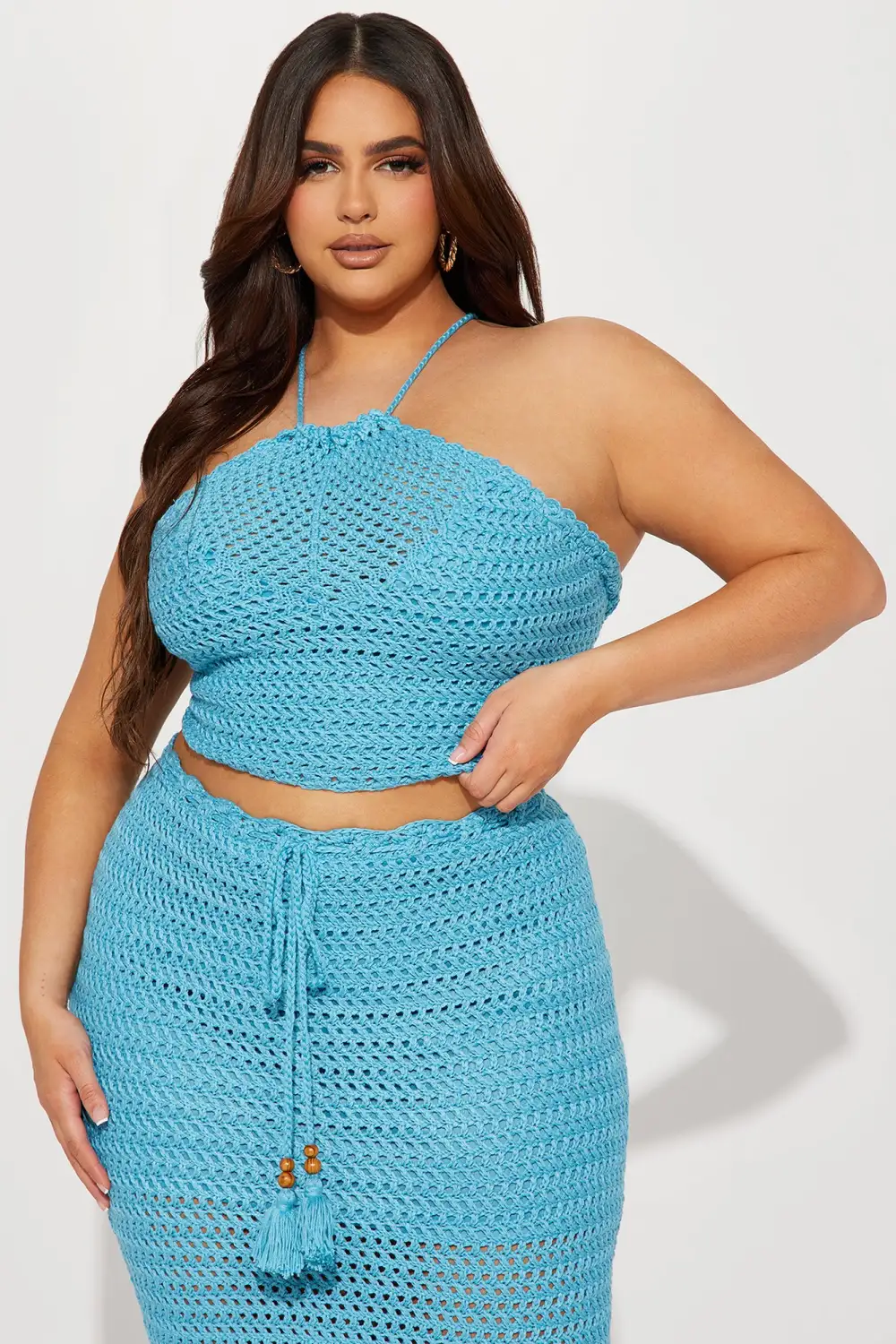 Island Girl Crochet Skirt Set - Aqua