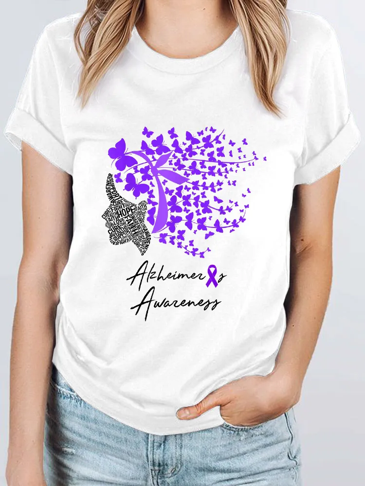 Women'S Alzheimer'S Awareness Round-Neck T-Shirt