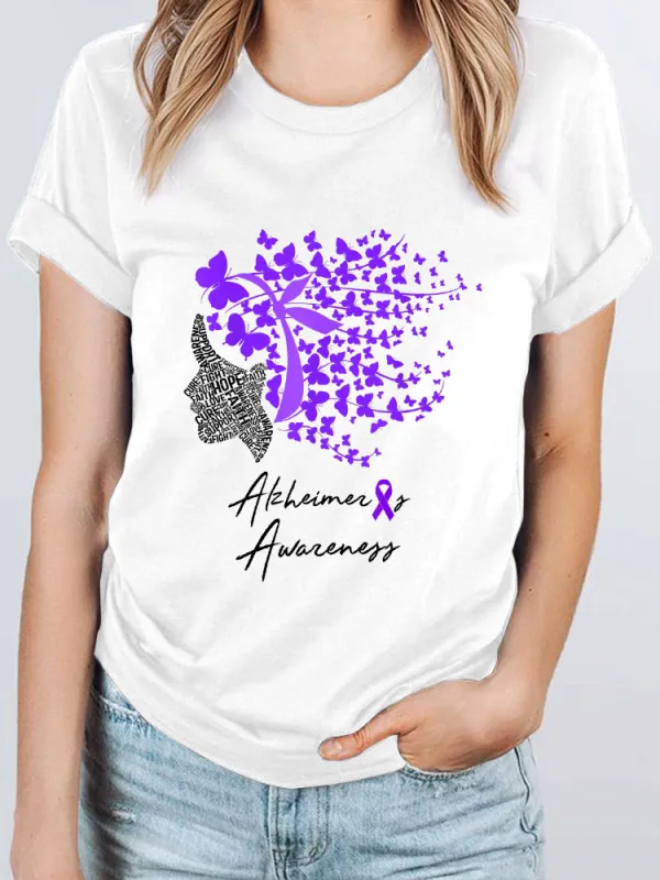 Women'S Alzheimer'S Awareness Round-Neck T-Shirt