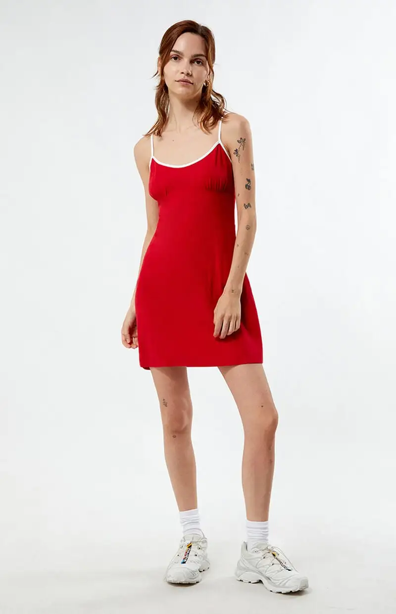 LA Hearts Contrast Linen Mini Dress