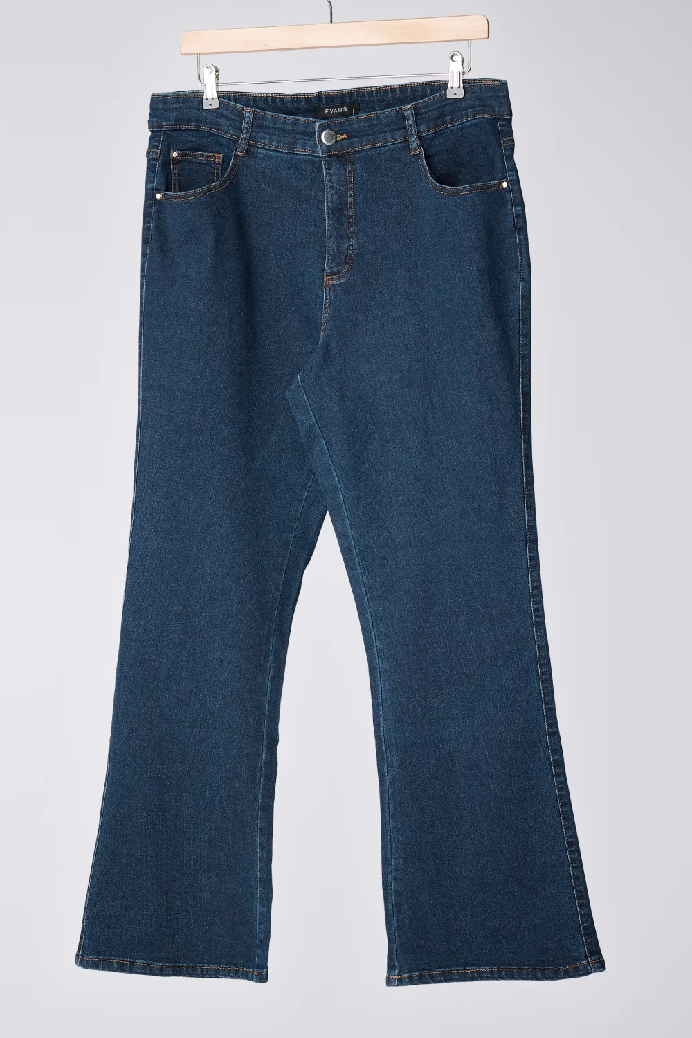 EVANS Curve Mid Blue Denim Bootcut Jeans