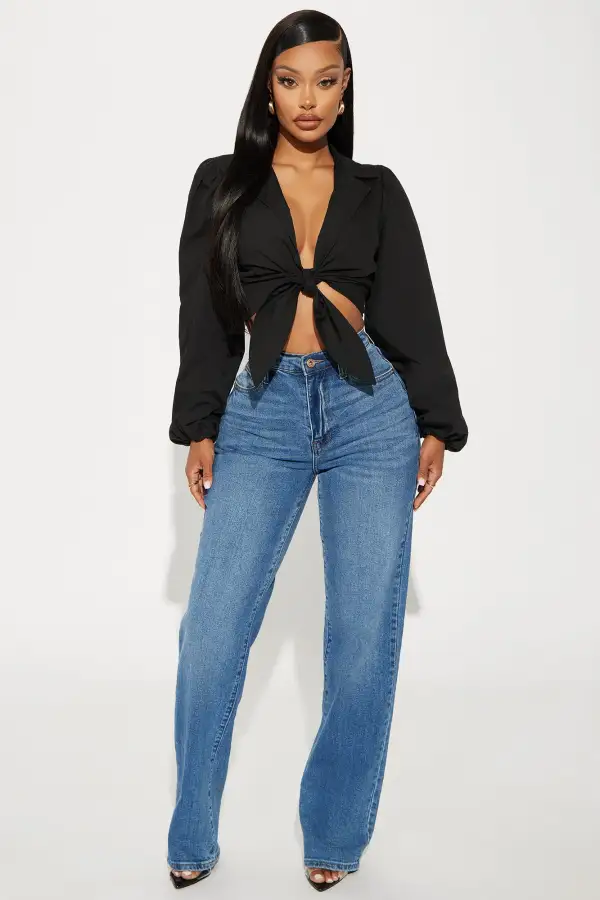 Carmen Poplin Blouse Top - Black