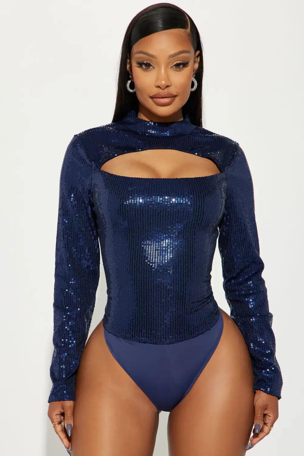 Desired Sequin Bodysuit - Navy