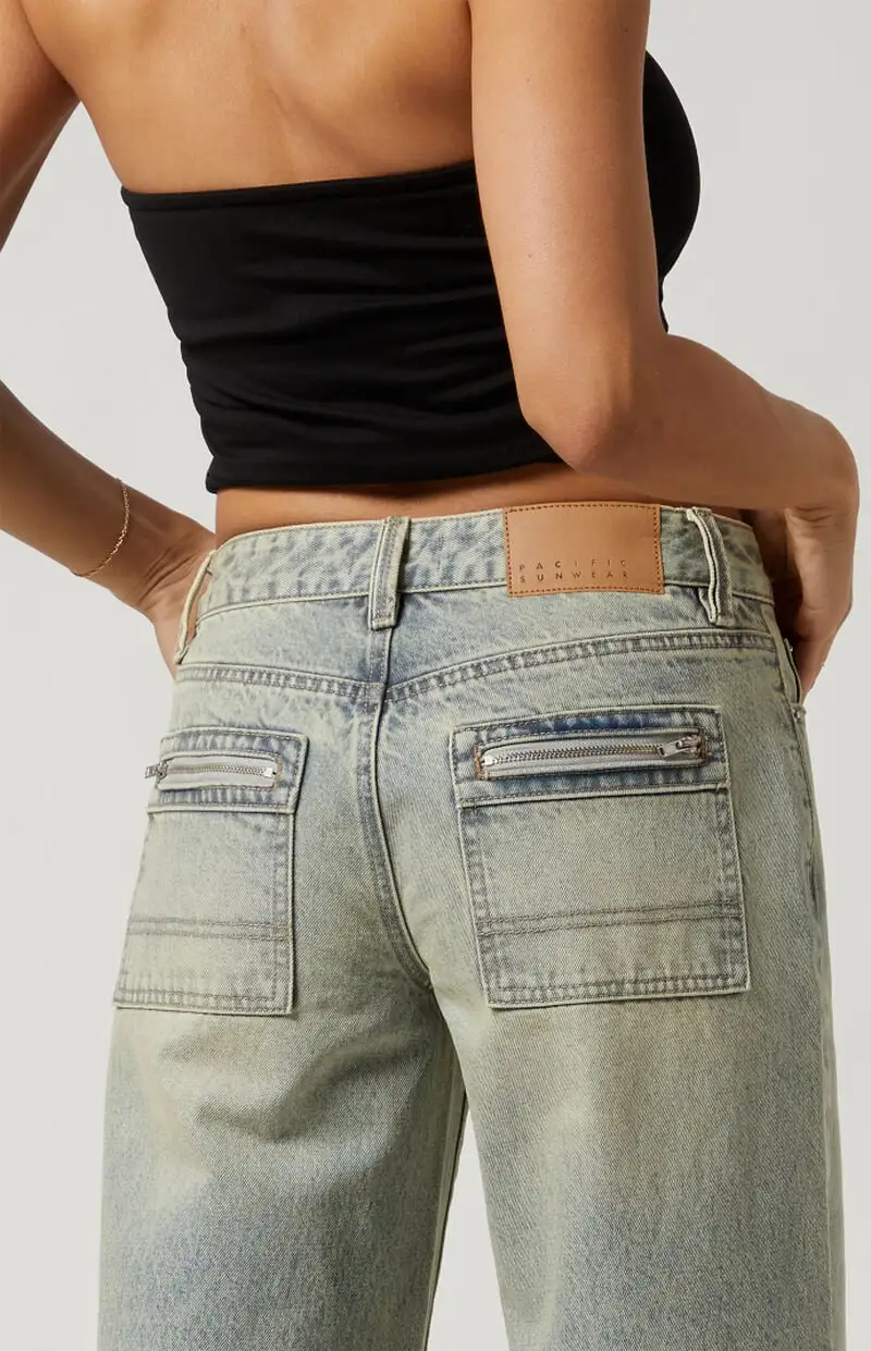 PacSun Casey Tinted Low Rise Baggy Jeans Acid Wash