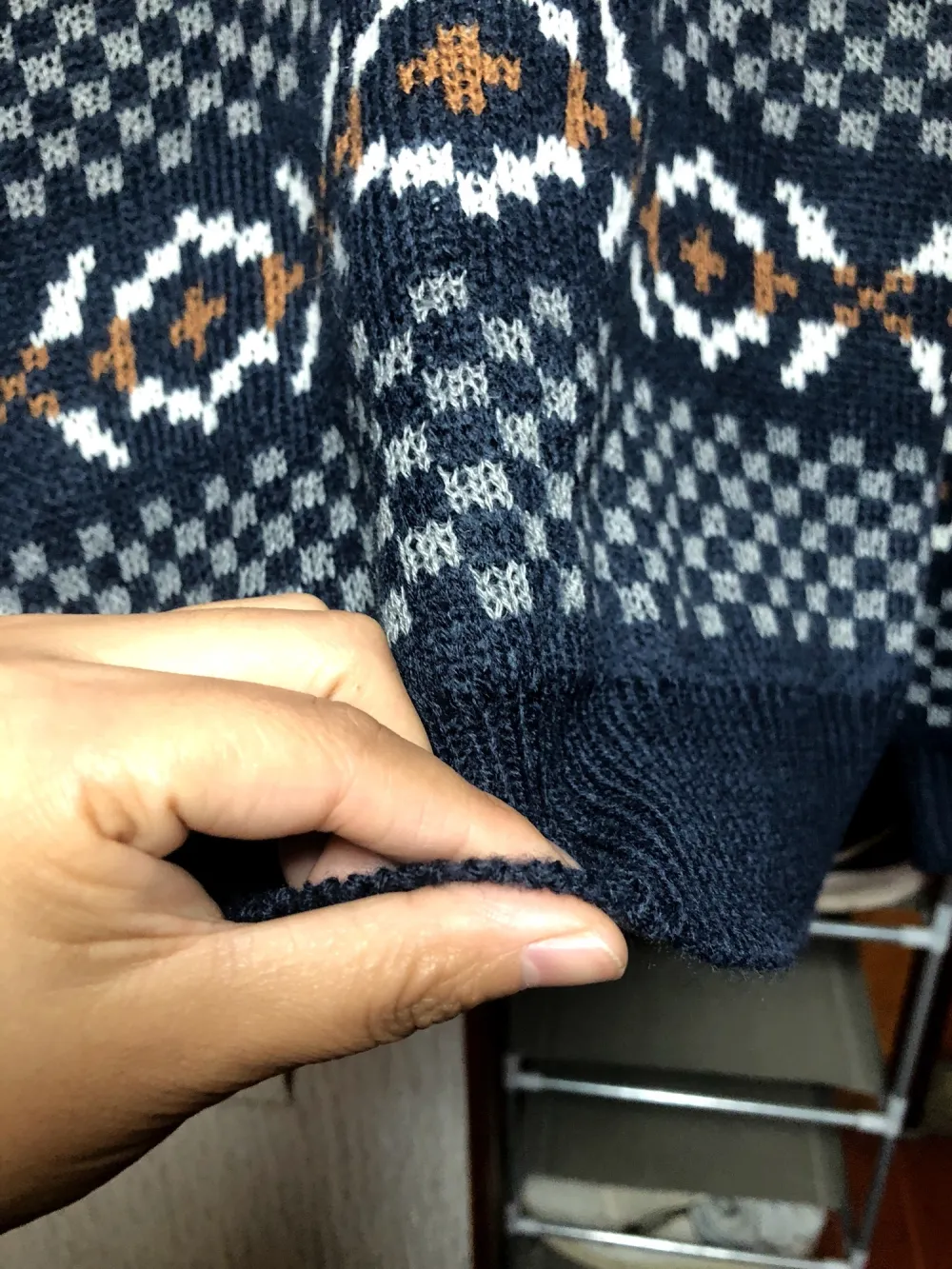 Retro Jacquard Ethnic Style Round Neck Knitted Sweater