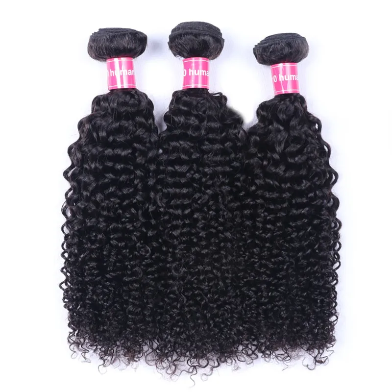 Sterly Hair Deep Curly 3 Bundles with 4×4 Lace Closure 100% Human Virgin Hair