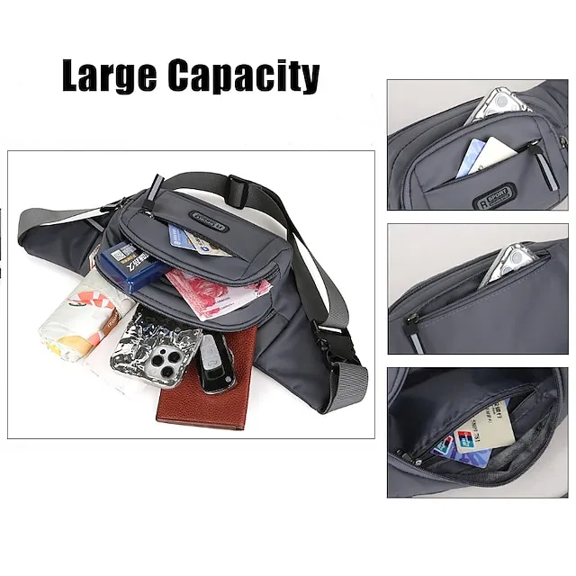 Women's Crossbody Bag Shoulder Bag Belt Bag Nylon Outdoor Shopping Holiday Zipper Large Capacity Waterproof Lightweight Solid Color Black Blue Green