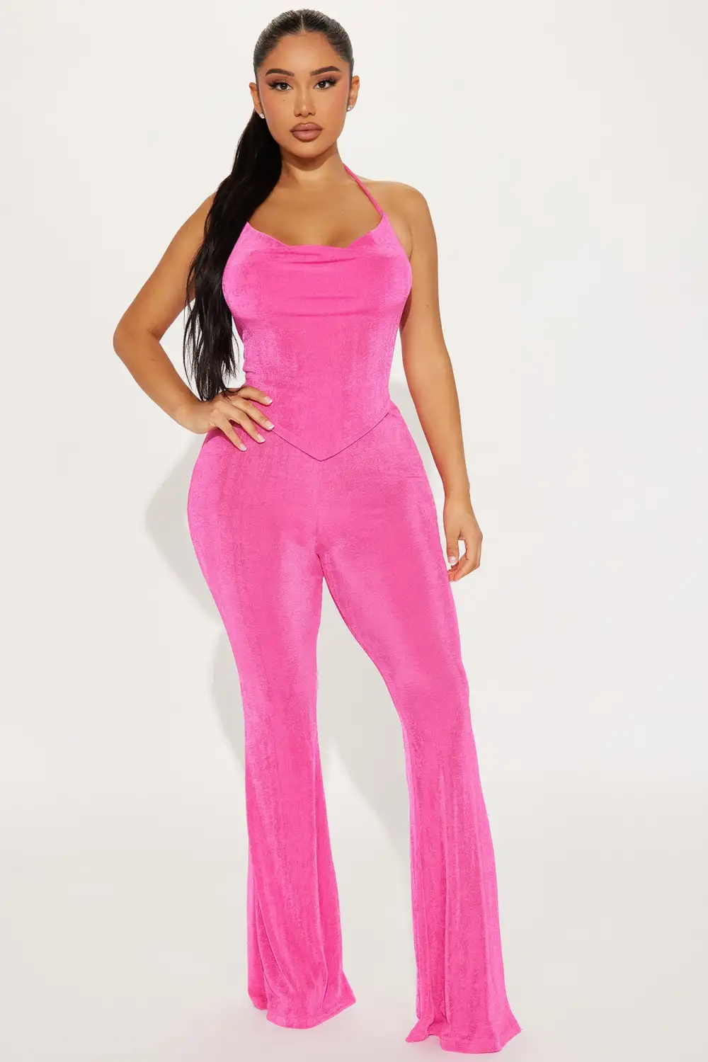Who Do You Love Slinky Pant Set 33 - Fuchsia