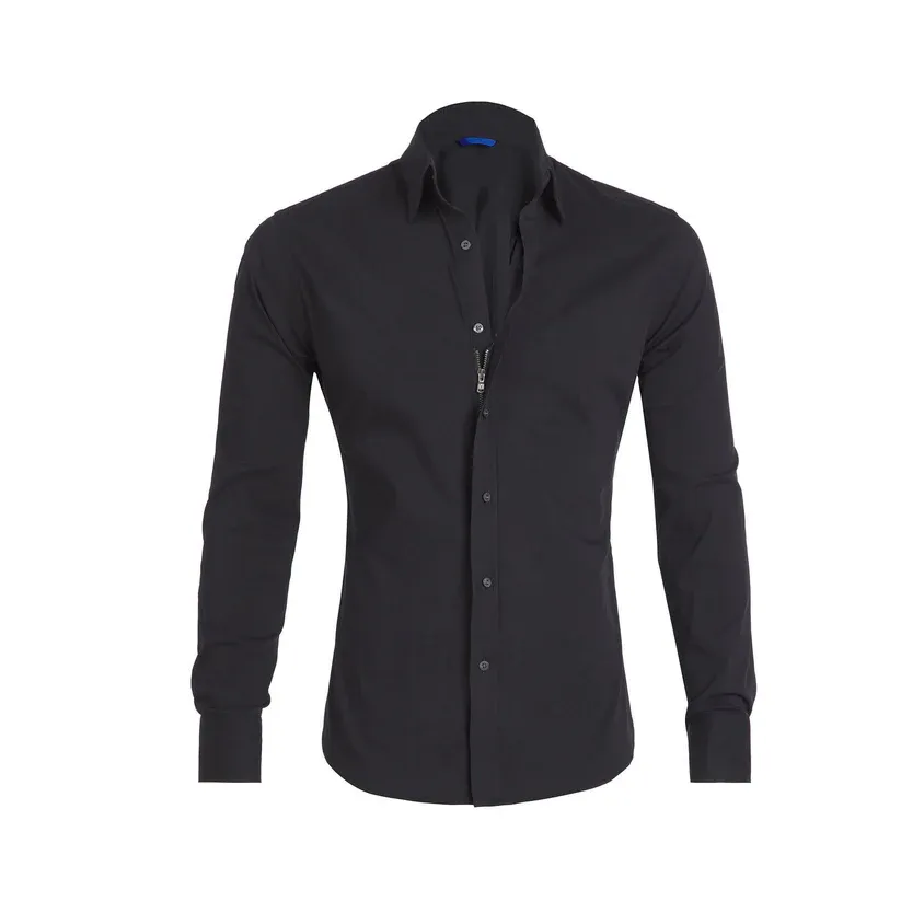 Men’s Zipper Oxford Shirt – Classic Style, Modern Comfort