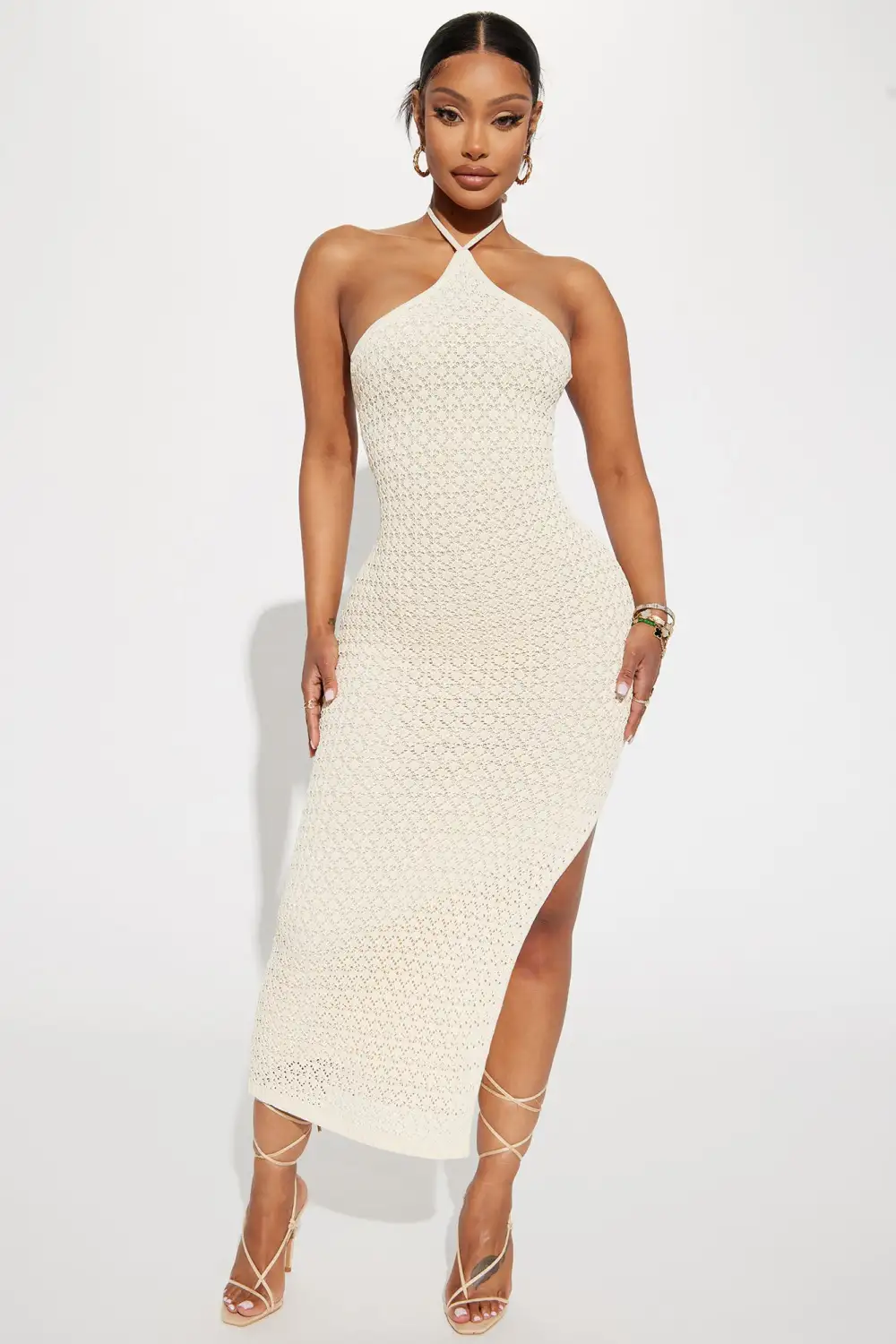 Pack Your Bags Crochet Maxi Dress - Ivory
