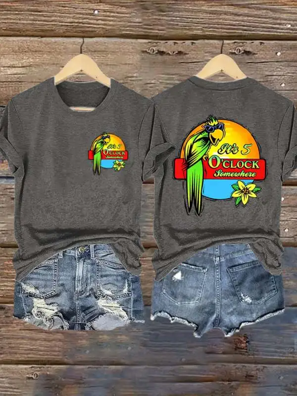 Retro 5 O'clock Print T-Shirt