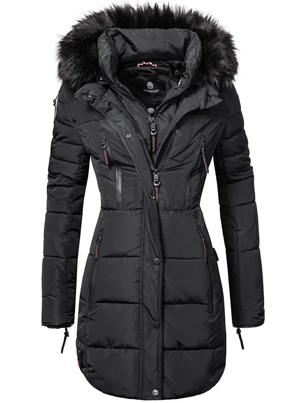 Women's winter mid-length parka coat