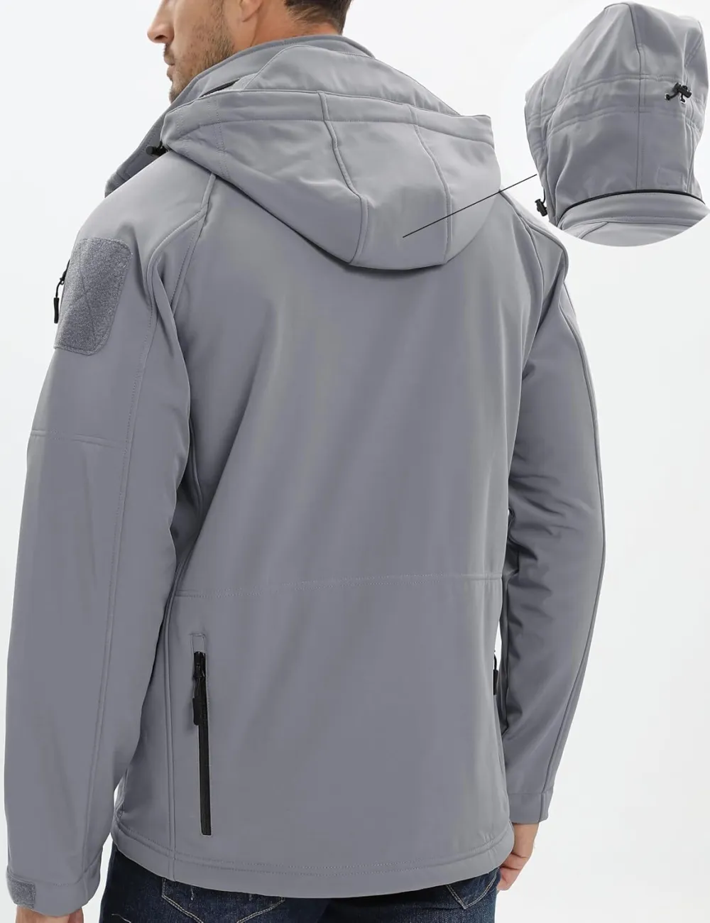 Men's Tactical Jacket 8 Pockets Water Resistant Jacket Softshell Fleece Lined Jacket Winter Coats Ski Jacket