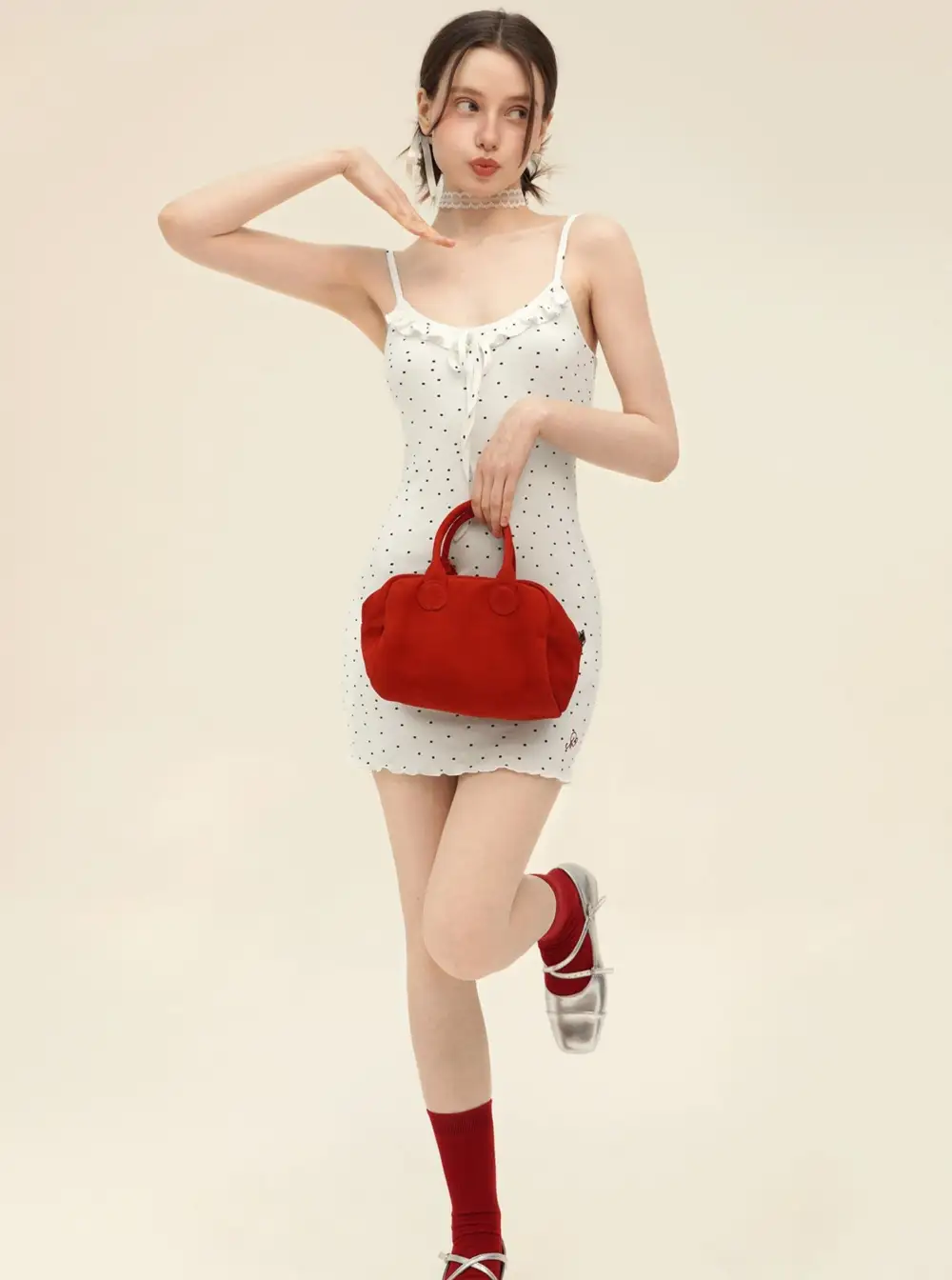 Retro Cardigan With Slim Slip Dress Set-Up