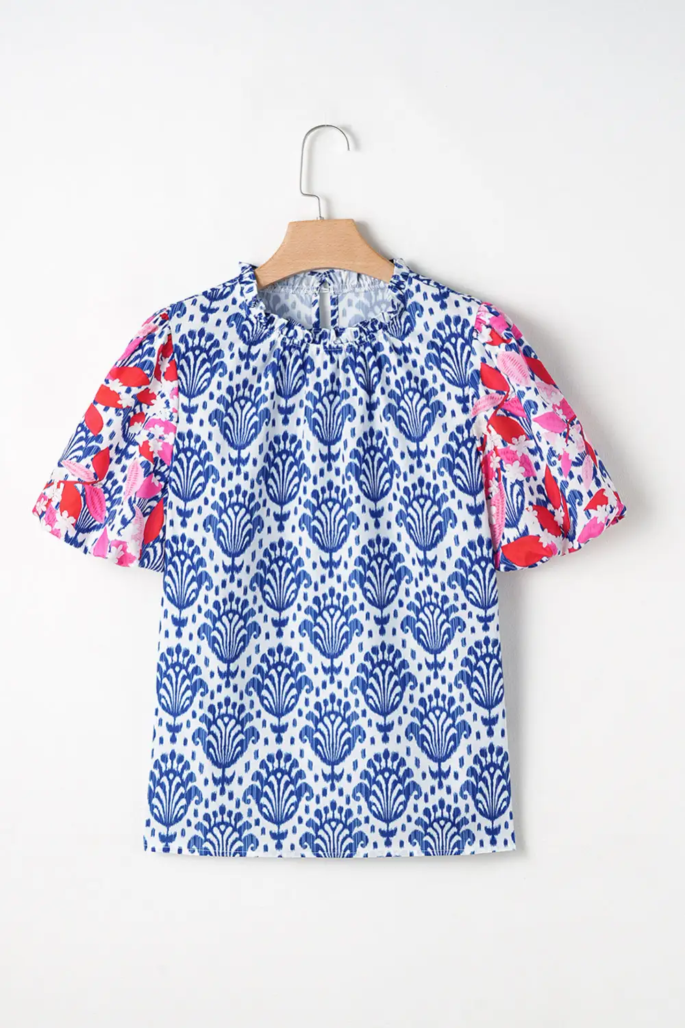 Floral Frilled Puff Sleeve Blouse