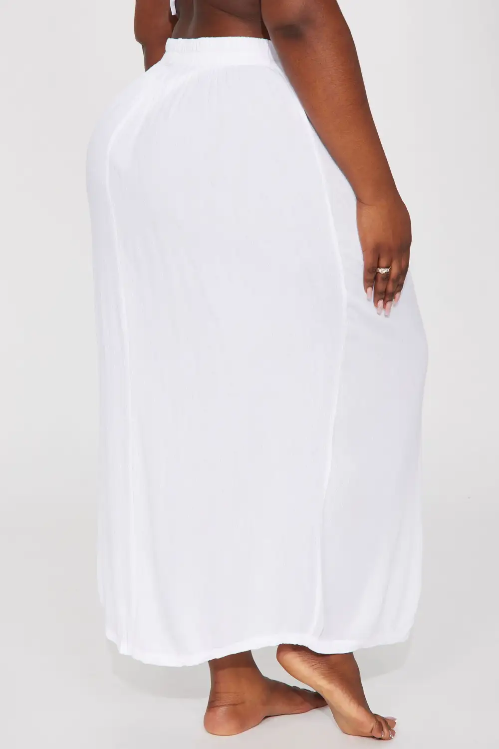 Breezy Nights Linen Swim Cover Up Skirt - White