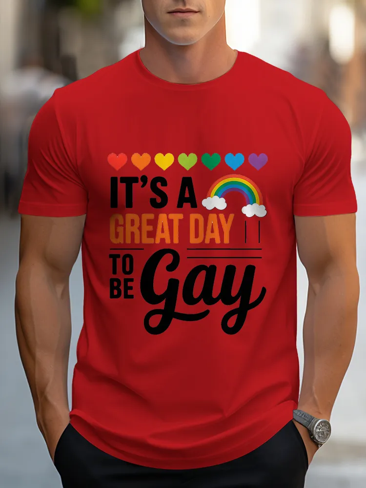 Men's Pride Month Round Neck Short Sleeves T-Shirt