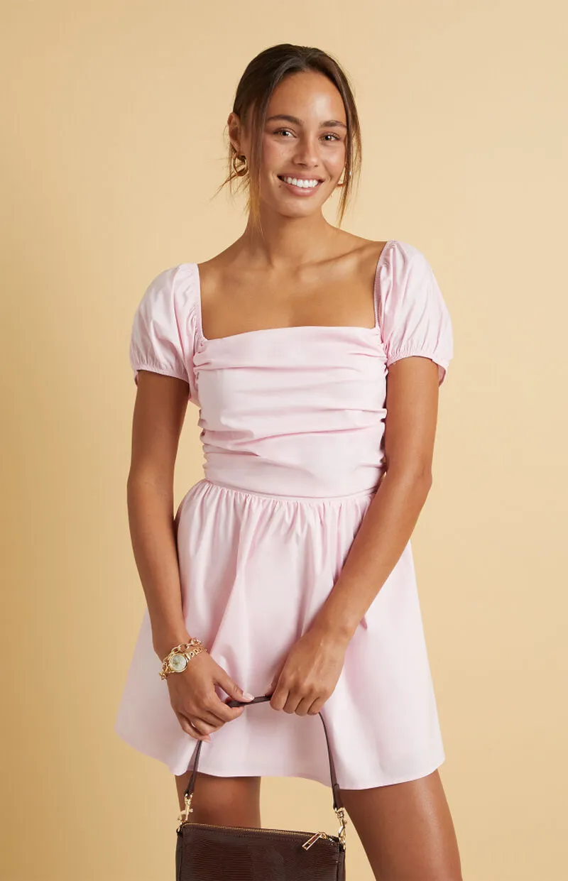 LA Hearts Puff Sleeve Ruched Mini Dress
